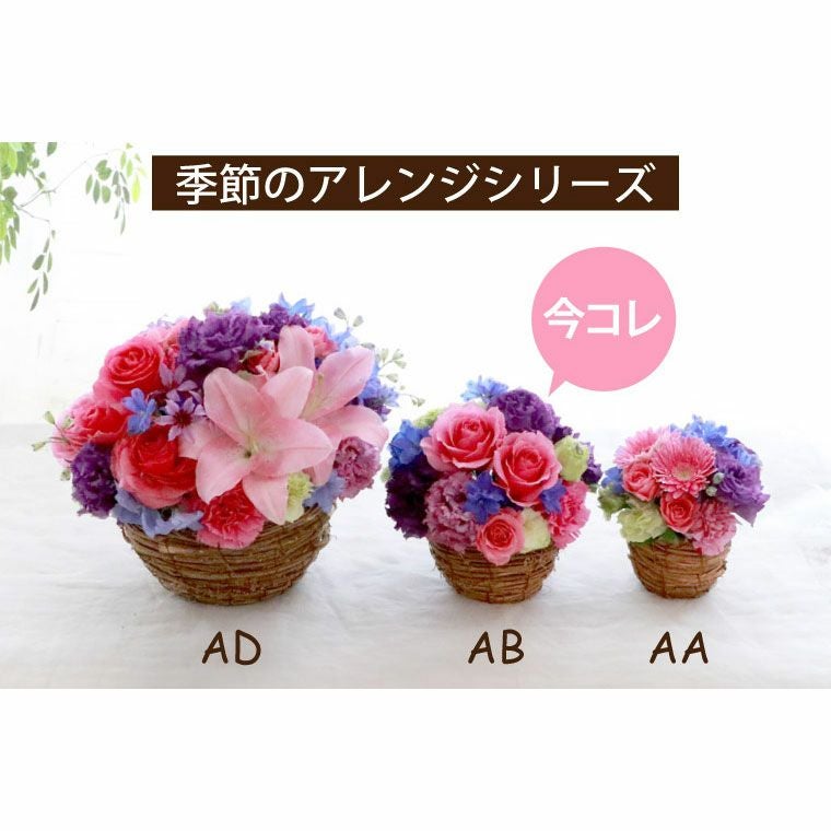 季節のフラワーアレンジメント AB・Mサイズ 』 生花｜横浜花まりか