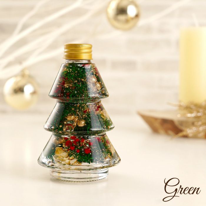 クリスマスツリーボトル ハーバリウム