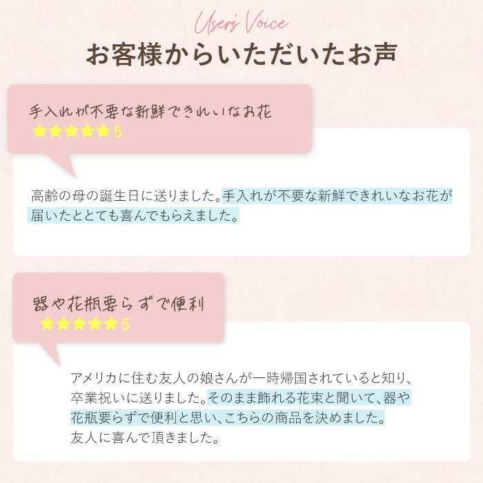 そのまま飾れる花束 生花