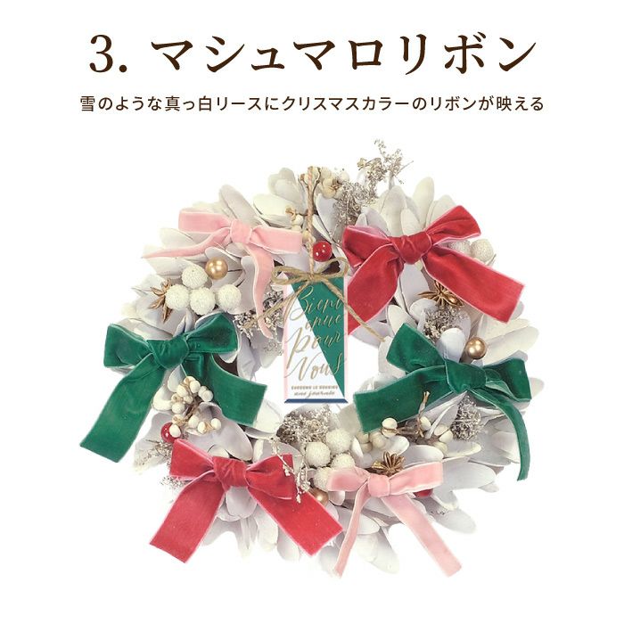 光るセレクトクリスマスリース M 25cm LED付き』 ドライフラワー｜横浜