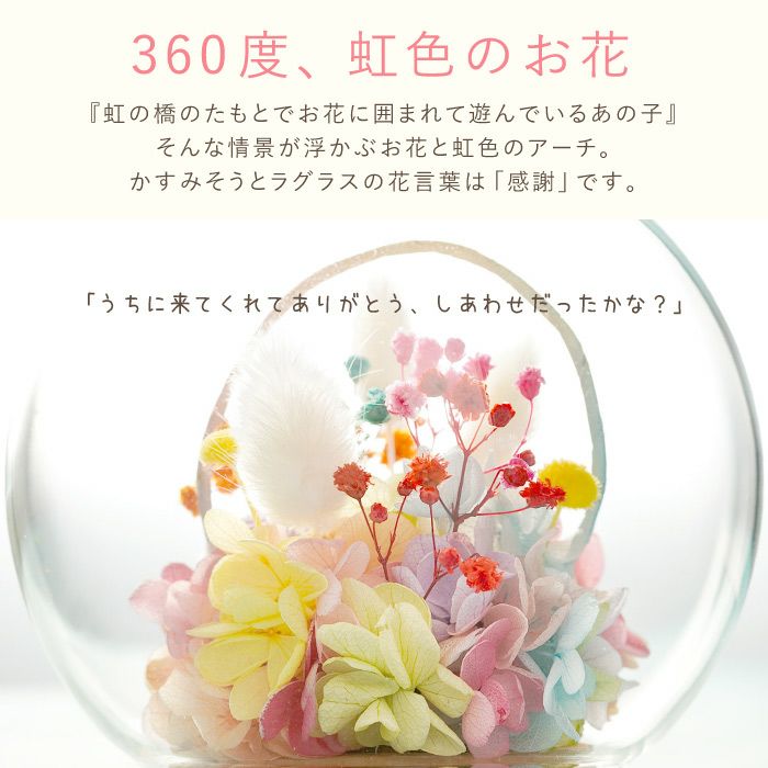 ペットちゃんの虹の橋 しゃぼん玉』 お供え プリザーブドフラワー