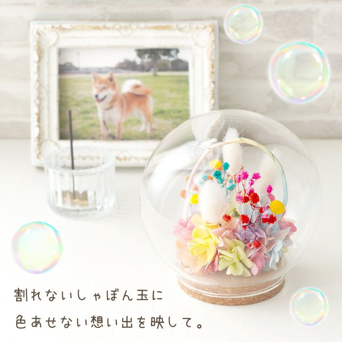 ペットちゃんの虹の橋 しゃぼん玉』 お供え プリザーブドフラワー