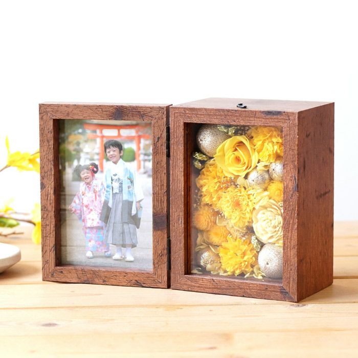 和風フラワーボックス プリザーブドフラワー