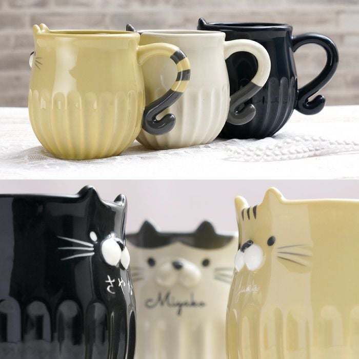 名入れ しのぎのねこマグ＆プリザブーケセット 雑貨 プリザーブドフラワー