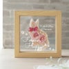 名入れ フレーム入り猫フラワー プリザーブドフラワー