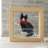 名入れ フレーム入り猫フラワー プリザーブドフラワー