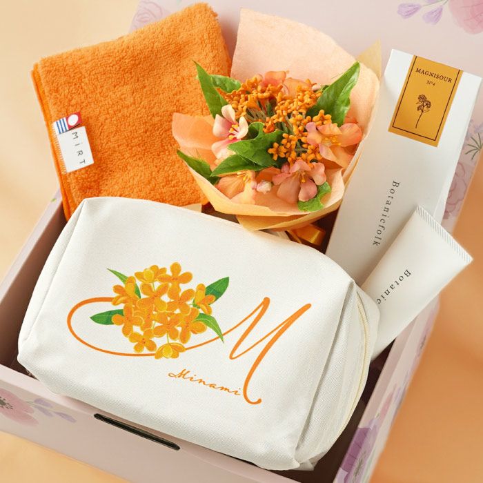 名入れOK！イニシャルポーチ花づくしギフトセット 雑貨 アーティ