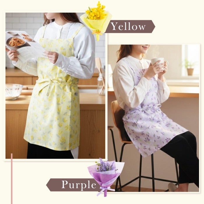 花柄エプロン＆ミニブーケセット