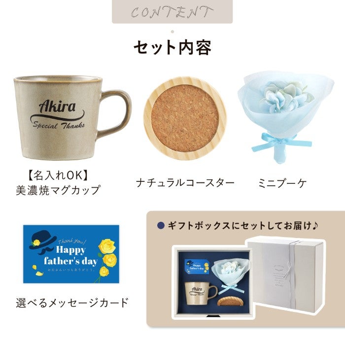 名入れ 美濃焼 マグカップコースターギフトセット